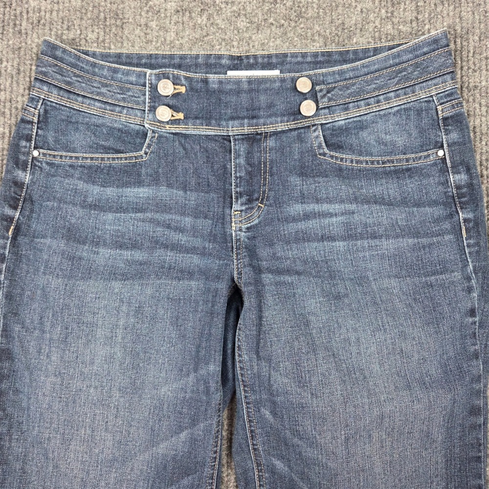 White House Black Market Blanc Trouser Leg Jeans Dark Wash Blue Size 8 - Picture 6 of 11